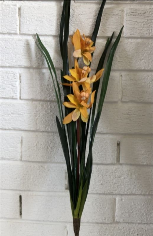 Oransje orkide 65 cm