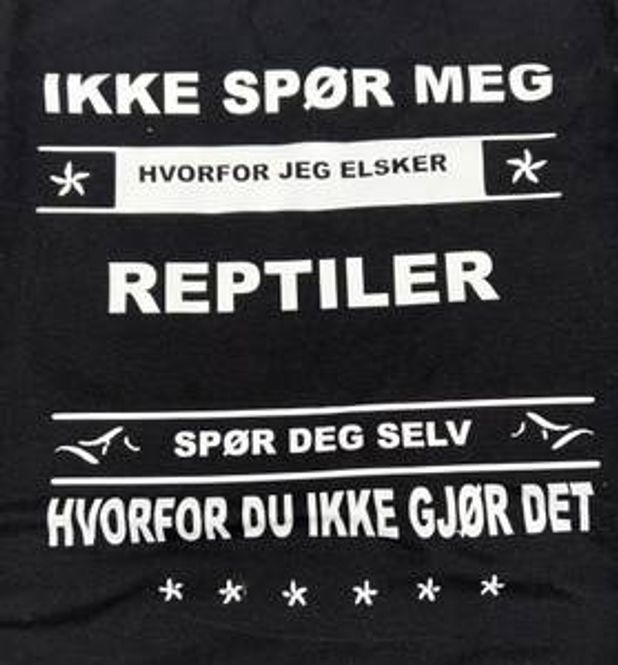 Hovedbilde Hvorfor elsker du reptiler? Hettegenser svart
